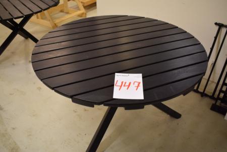 Schwarz lackiert Gartentisch, Ø 118 cm