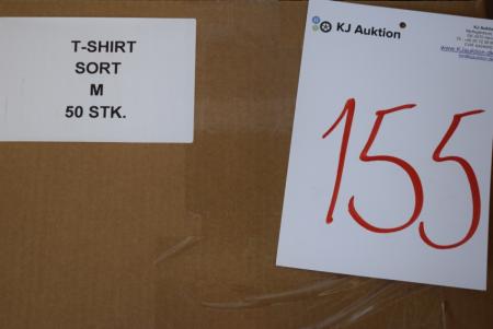 Firmatøj without pressure unused: 50 pcs. Round neck T-shirt, BLACK, 100% cotton. M