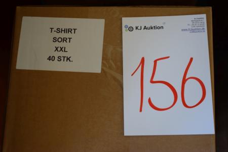 Firmatøj without pressure unused: 40 pcs. Round neck T-shirt, BLACK, 100% cotton. 40 XXL