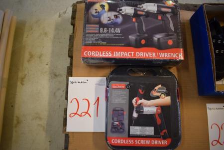 Impact wrench, 14.4V + offset screwdriver, 3.6V Cordless