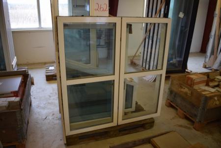 2 PC Fenster w / Neigung von Holz / Aluminium B: 103,5 x 84,0 / 44,0 cm + festen Rahmen 81,0 x 149,0 cm + Flügel B: 131,0 x H: 132,0 cm