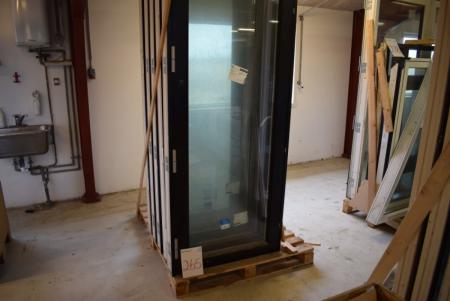 Patio door timber / aluminum 88.8 x 225.0 cm black / white int.