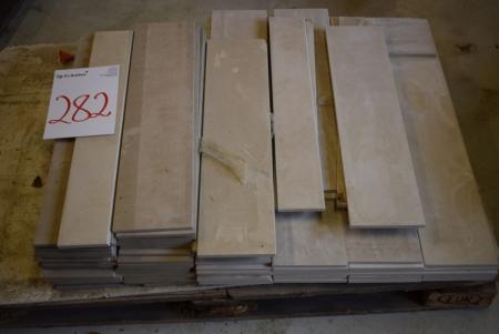 Various tiles, 15 x 60 cm, cream, ca. 4 m2