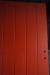 Red painted exterior door.
