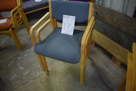 2 pcs. chairs, blue fabric ,, beech frame