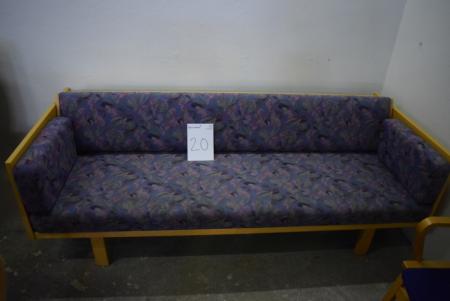 Sofa, patterned fabric, beech frame