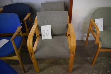 2 pcs. chairs, gray fabric, beech frame