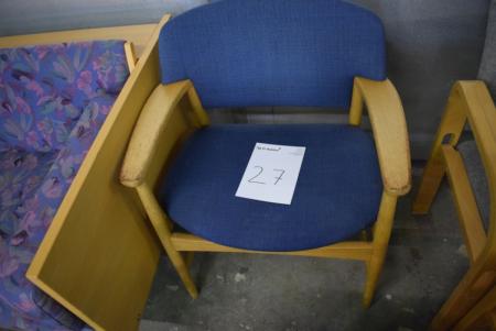 1 stk. Dansk designet stol, Fritz Hansen, blå stof