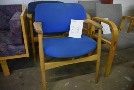 1 stk. Dansk designet stol, Fritz Hansen, blå stof 