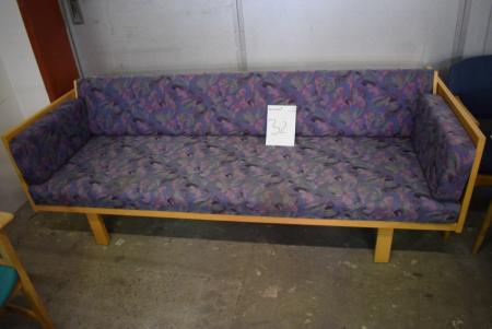Sofa, patterned fabric, beech frame