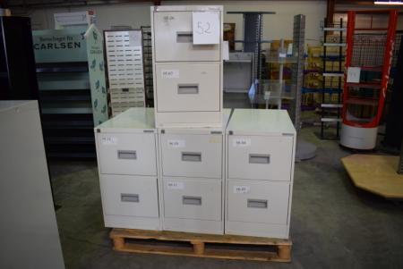 4 pcs. filing cabinets with 2 drawers, B 42 x H 71 cm