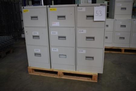 3 pieces. filing cabinets with 3 drawers, B 42 x H 102 c, m