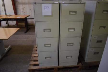 2 pcs. filing cabinets B 41 x H 132 x D 72 cm, with 4 drawers