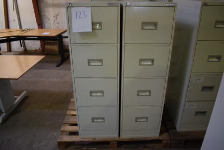 2 pcs. filing cabinets B 41 x H 132 x D 72 cm, with 4 drawers