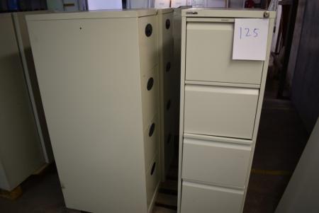 3 pieces. filing cabinets B 41 x H 132 x D 72 cm, with 4 drawers