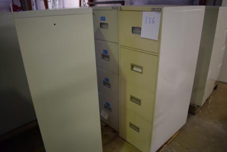 3 pieces. filing cabinets B 41 x H 132 x D 72 cm, with 4 drawers