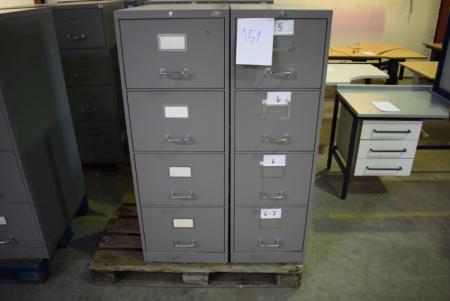 2 pcs. filing cabinets with 4 drawers, B 47 x H 137 x D 74 cm
