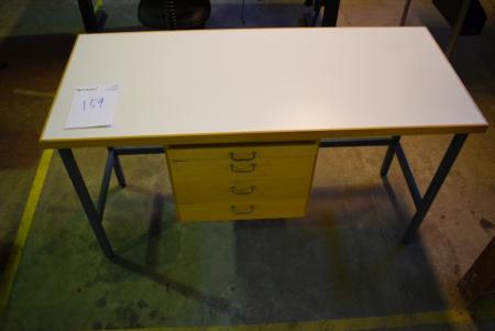 Skrivebord med 4 skuffer 140 x 60 cm