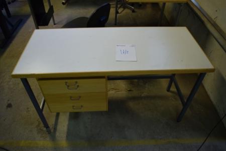 Skrivebord med 4 skuffer 140 x 80 cm