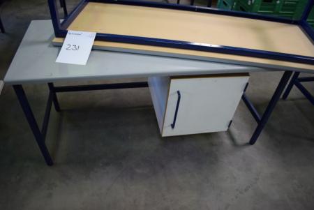 2 stk. skriveborde 150 x 60 cm. Det ene med skab 