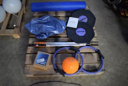 Palle med div. Trænings/fitness udstyr