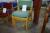 3 pieces. chairs, green fabric, beech frame