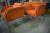 3 stk. stole, orange stof, stel chrom