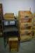 Various racks, wooden crates