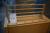 Væghængt skab med jalousilåge L 118 x H 75 x D 45 cm, væghængt bordplade + knagerække