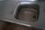 Rustfrit bord med skabe og vask. 457x62x86 cm