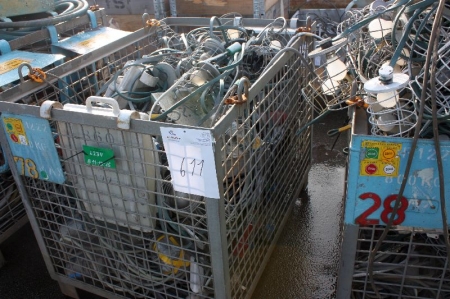 (2) wire cages with lighting equipment