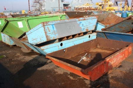 5 stk jerncontainere ca 1,20 x 2,50 max 5 Tons