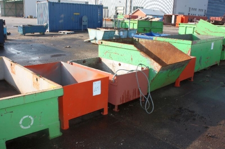 (4) iron containers, various sizes