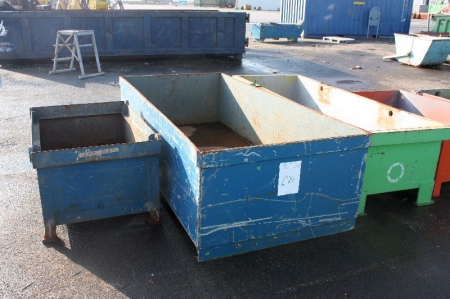 (3) iron containers, various sizes