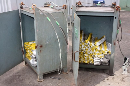 (2) steel cabinets with content (welding rods)
