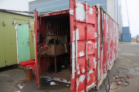 20 fods container inkl. indhold 