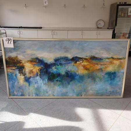 Oil painting CHRYSTOPH Lesniak 200 x 105 cm Mirroring borderland 1995/96 656