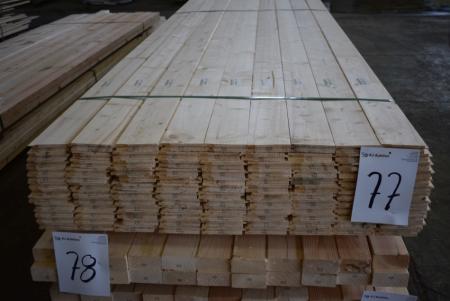 Roof boards with groove / spring endenotet planed goals 22 x 120 mm, suitable for the workshop floor, walkway on the ceiling, etc. 505 meters. Ca 62 m2