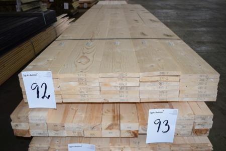Planks unbehandeltem 22x198 mm gehobelt 1 flach und 2 Seiten + 1 Seite gesägt. 35 Absatz von 360 cm.