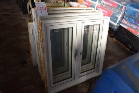 4 Stk. Doppel Kunststoff-Fenster, B 118,8 x 118,8 cm + 1. Doppel Kunststoff-Fenster B 130,8 x 88,8 cm H