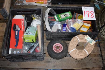 Pallet with div. Tools etc.