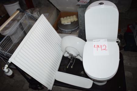 Toilet + handvask + radiator