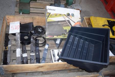 Spare parts for lawn mower, shield, rock cuts, etc.