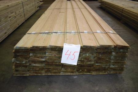 Klink Clothing 32x150 mm pressure-treated A-quality finished dimensions 26x148 mm. 460 meters approximately 60 m2 (note is endenotet)