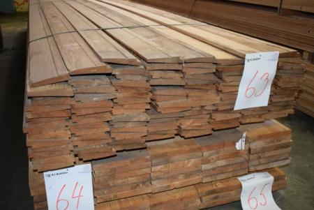 Klinkbeklædning sibirisk lærketræ 22 x 120 mm . 120 stk på 600 cm, ca 88 m2