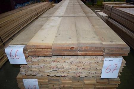 Planks unbehandeltem 22x198 mm gehobelt 1 flach und 2 Seiten + 1 Seite gesägt. 15 Stücke von 600 cm