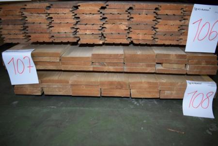 Planks udehandlet 22x198 mm planed 1 flat and 2 sides + 1 page sawn. 27 paragraph of 510 cm