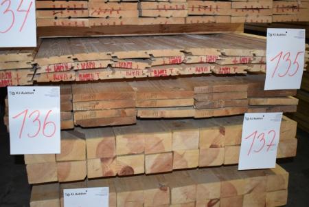 Planks udehandlet 22x198 mm planed 1 flat and 2 sides + 1 page sawn. 19 paragraph of 600 cm