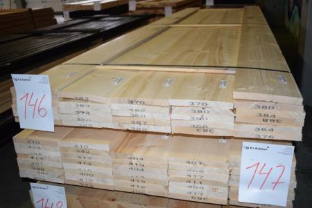 Planks udehandlet 22x198 mm gehobelt 1 flach und 2 Seiten + 1 Seite gesägt. 27 Absatz von 360 cm