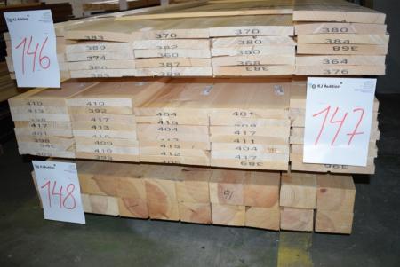 Planks udehandlet 22x198 mm planed 1 flat and 2 sides + 1 page sawn. 38 paragraph of 390 cm